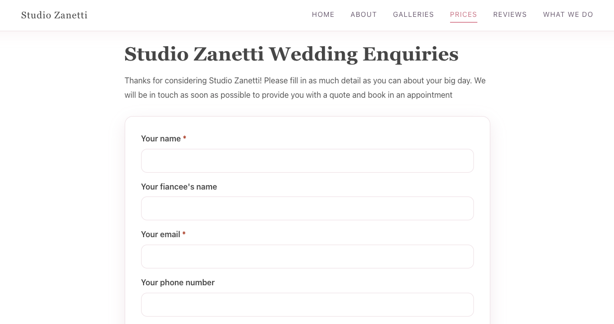 New contact form design