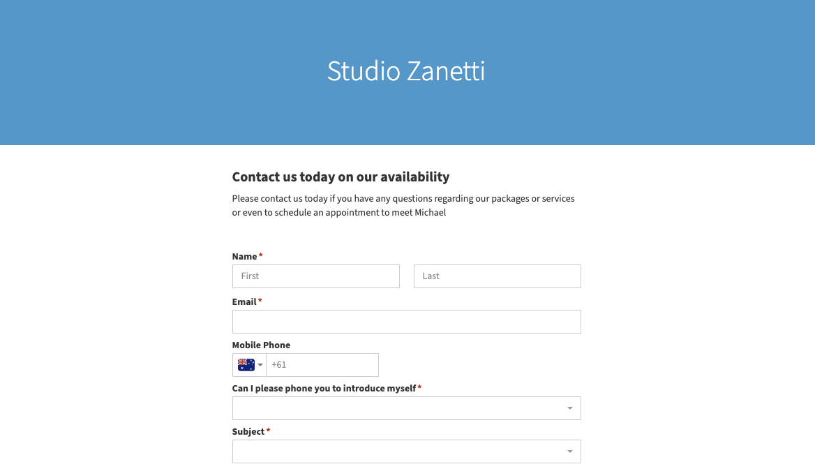 Studio Zanetti VSCO screenshot